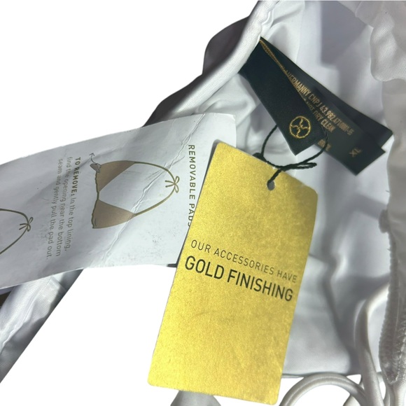 VIX womens white solid DORA KIRK bikini swim top size XL NWT - Picture 5 of 10